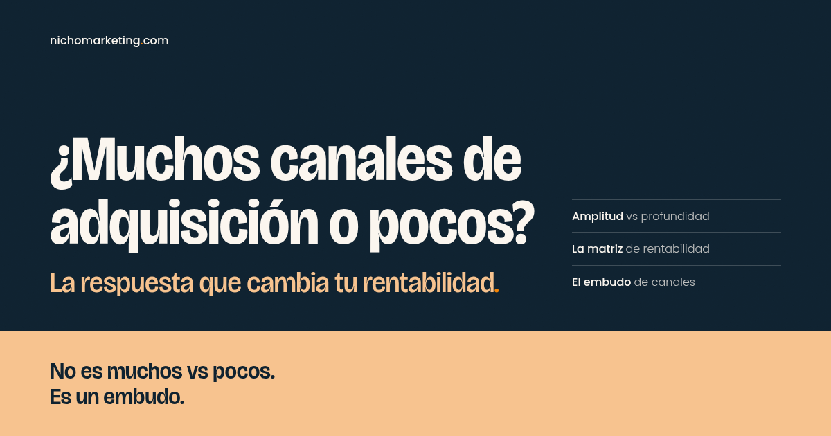 Portada del artículo «¿Muchos canales de adquisición o pocos? La respuesta que cambia tu rentabilidad»
